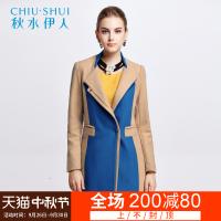 秋水伊人 冬装新款毛呢外套女中长款时尚简约显瘦韩版F093