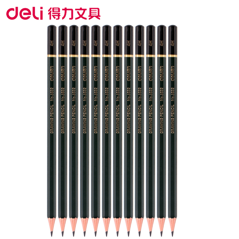得力(deli)6832-4H绘图素描铅笔 12支/盒 2盒 美术写生绘画铅笔 素描铅笔 绘图绘画铅笔 学生用手绘画笔