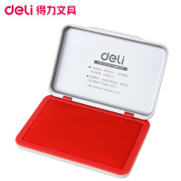 得力(deli)9892金属方形中号秒干印台 2个红色印泥快干印台印泥 印油财务会计盖章印台 财务用品 印台/印泥/印油