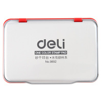 得力(deli)9892金属方形中号秒干印台 2个红色印泥快干印台印泥 印油财务会计盖章印台 财务用品 印台/印泥/印油