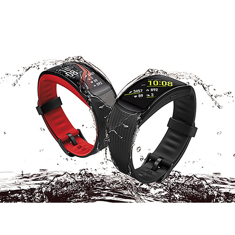三星 gear fit2 pro 运动智能多功能手环 50米防水 内置GPS 游泳监测 监测运动 红色长表带