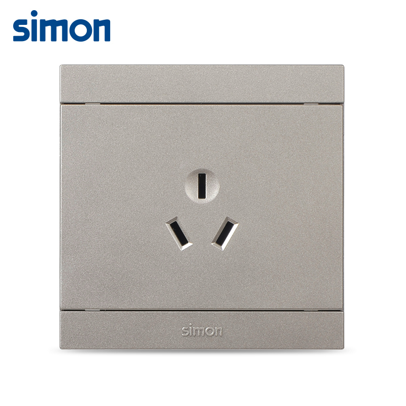 西蒙(simon)正品开关插座面板16A三孔空调插座大功率电器用插座i3香槟金311681-44