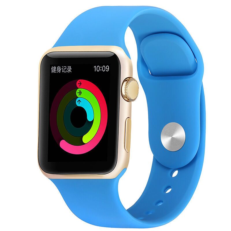 ESCASE 苹果表带Apple Watch1/2/3代表带 运动表带/休闲表带/硅胶表带 宽度38mm 蓝色