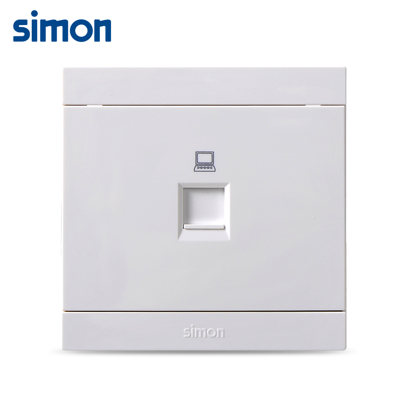 西蒙(simon)86型开关插座i3雅白色电脑信息插座86型网络网线面板315218