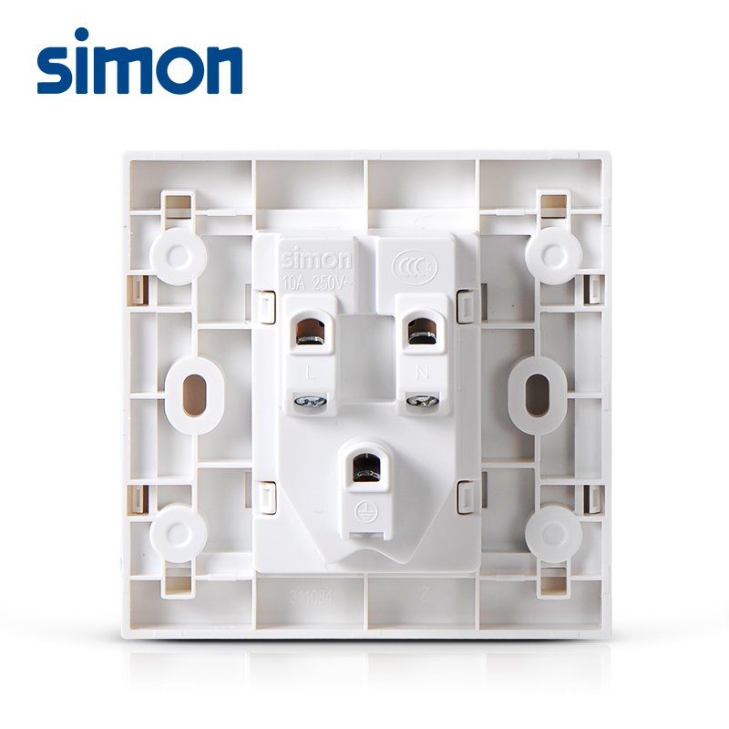 西蒙simon开关插座面板86型二三插五孔电源插座i3雅白色311084高清大图