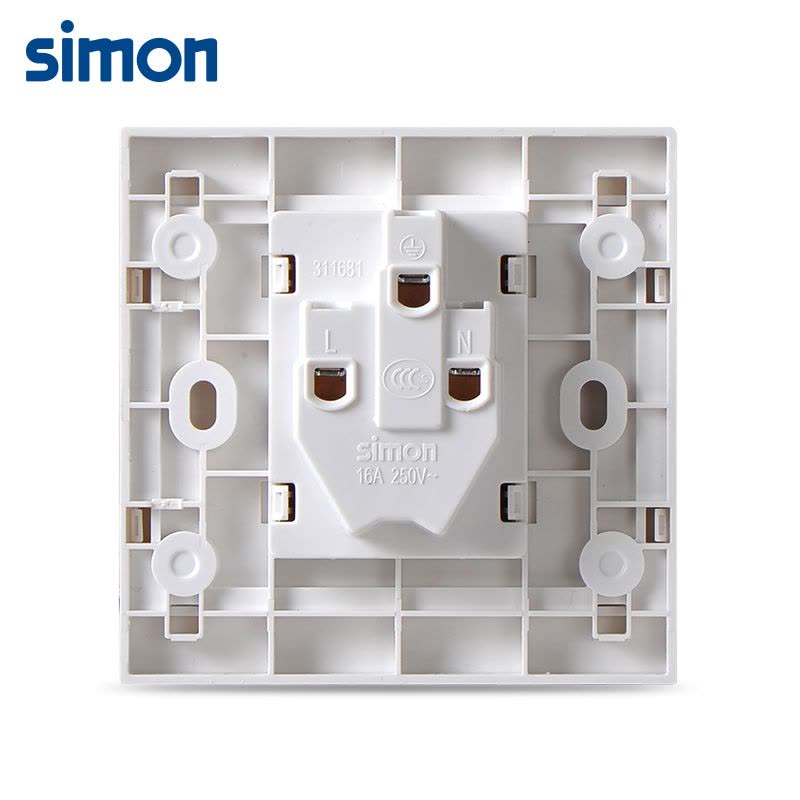 西蒙(simon)86型正品开关插座面板i3雅白色16A三孔空调插座大功率电器用插座311681图片