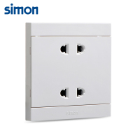 西蒙(simon)86型开关插座i3雅白色四孔插座二位两极电源墙壁插座家用311072