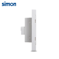西蒙(simon)86型开关插座i3雅白色四孔插座二位两极电源墙壁插座家用311072