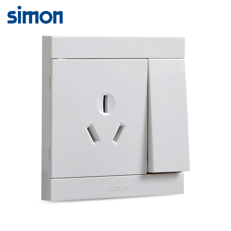 西蒙(simon)旗舰店官网正品开关插座面板i3雪山白色16A三孔空调插座带开关311682