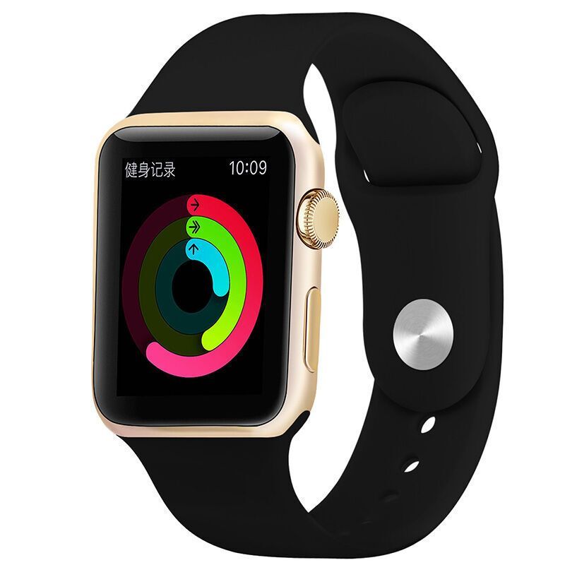 ESCASE 苹果表带Apple Watch1/2/3代表带 运动表带/休闲表带/硅胶表带 宽度38mm 黑色