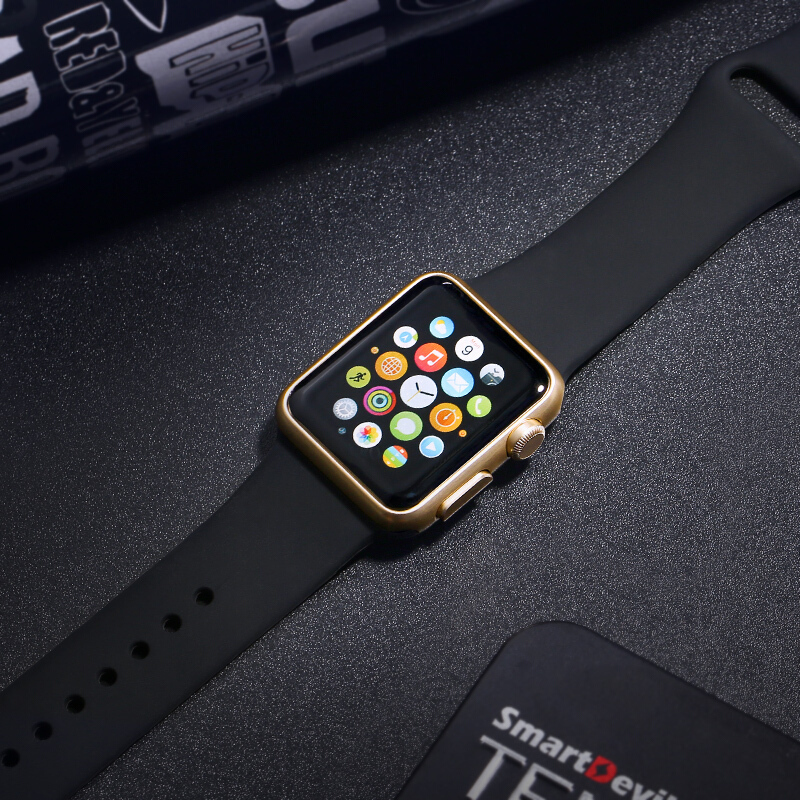 ESCASE 苹果表带Apple Watch1/2/3代表带 运动表带/休闲表带/硅胶表带 宽度38mm 黑色