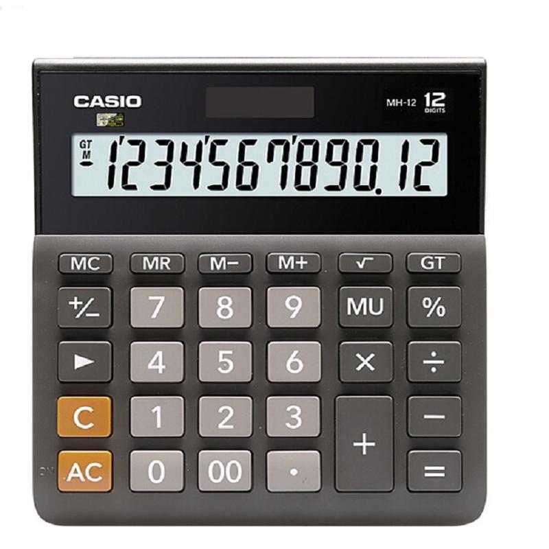 卡西欧(CASIO ) 小型 12位 双电源 超宽计算器 黑色 MH-12-BK(个)