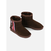 侧拉链短雪地靴