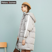 美特斯邦威男女同款情侣羽绒服2017冬装新款中长款保暖外套赵磊