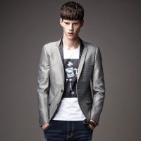 迪尔马奇秋休闲西服男修身男士西装时尚开叉小西装男DM5523