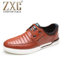【商场同款】ZXC男士休闲皮鞋系带圆头耐磨真皮皮鞋SPB27092
