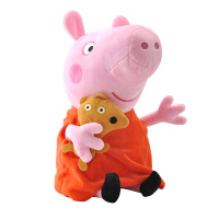 小猪佩奇Peppa Pig大号一家四口彩盒装毛绒玩具 卡通动漫类玩偶 3岁以上 正版防伪 30~46厘米