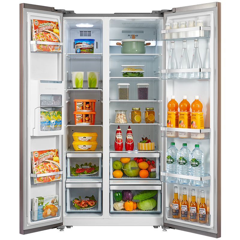 美的冰箱BCD-640WKGPZMB冰川银高清大图