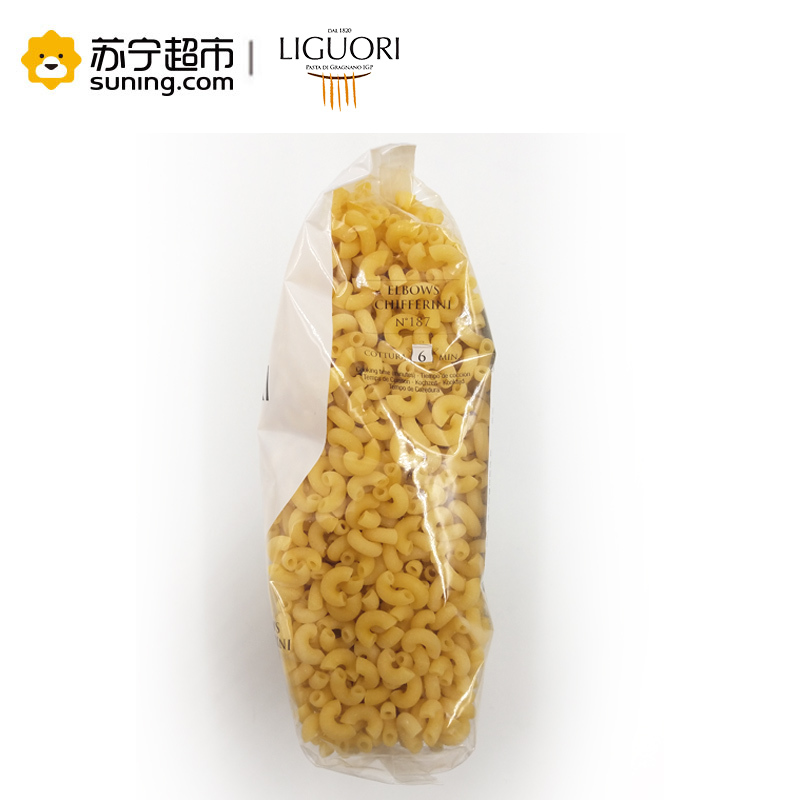 [苏宁超市]意大利进口 巧意牌LIGUORI 弯通形通心粉500g