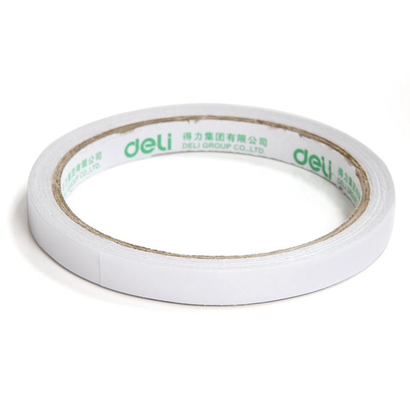 得力(deli)30404棉纸双面胶带8卷 9mm*10y 薄款粘胶层 泡沫胶带 海绵胶 双面胶 胶纸 黏胶用品