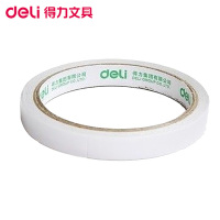 得力(deli)30405棉纸双面胶带10卷 12mm*10y 薄款粘胶层 双面胶 胶纸 黏胶用品