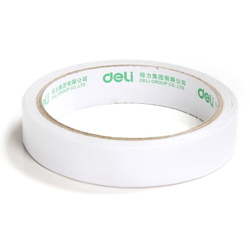 得力(deli)30406棉纸双面胶带 8卷 18mm*10y薄款粘胶层 办公用品 黏胶用品图片