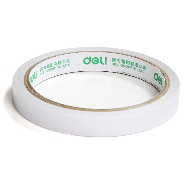 得力(deli)30407棉纸双面胶带 6卷装 24mm*10y 薄款粘胶层 两面胶 胶纸 双面胶 胶带/胶水/胶棒