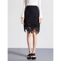 女装冬季水溶蕾丝镂空装饰半身裙