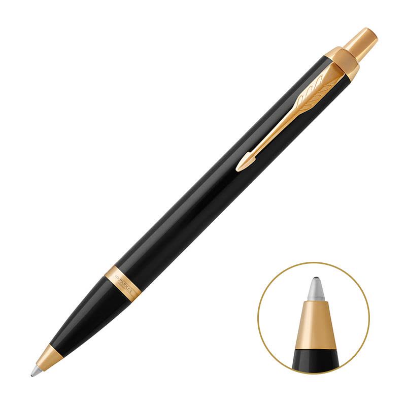 派克(PARKER)新品IM纯黑丽雅金夹原子笔图片