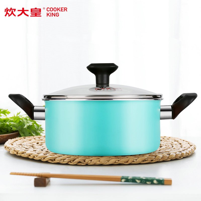 炊大皇(COOKER KING)汤锅 T20D1 家用小火锅煲汤锅具汤锅炖锅20cm加大不粘锅电磁炉通用