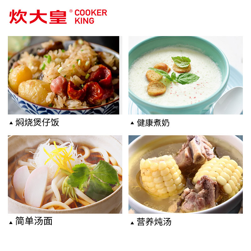 炊大皇(COOKER KING)汤锅 T20D2 不粘锅20CM家用电磁炉燃气通用小汤锅奶锅炖锅火锅锅具