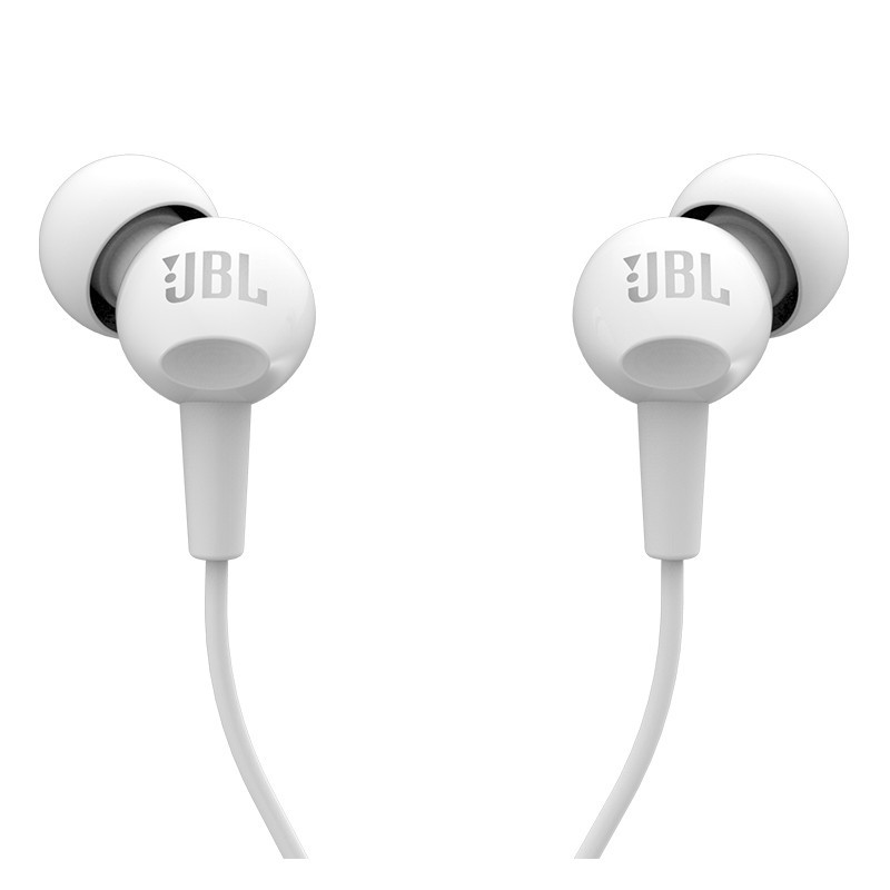 JBL C100SI 入耳式运动耳机 通话带麦线控音乐跑步耳机 耳塞 白色