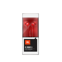 JBL C100SI 入耳式运动耳机 通话带麦线控音乐跑步耳机手机耳机 耳塞 红色