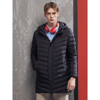 雪中飞男轻薄连帽商务中长款羽绒服X70130017