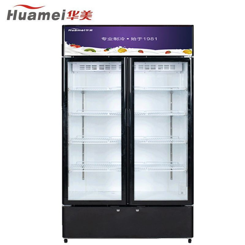 华美(Huamei)LC-520A 520升双门展示柜保鲜冷藏柜 铜管 立式商用 冰柜单门饮料柜 啤酒冷藏柜冰吧 侧开门