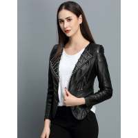 女士绵羊皮不规则时尚潮外套