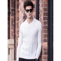 富贵鸟 青年男士时尚羊毛针织衫秋冬款翻领纯色毛衣男FGN37371
