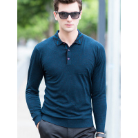 卡帝乐鳄鱼 羊毛衫男 2017秋冬翻领毛衣纯羊毛针织衫男KDL7653