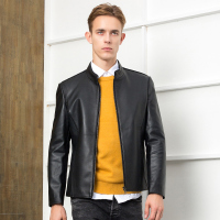 富贵鸟真皮皮衣男绵羊皮 2017秋冬新款男式商务休闲立领皮夹克男装FGN1710