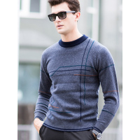 卡帝乐鳄鱼男士羊毛衫圆领个性花纹纯羊毛针织衫毛衣KDL7723