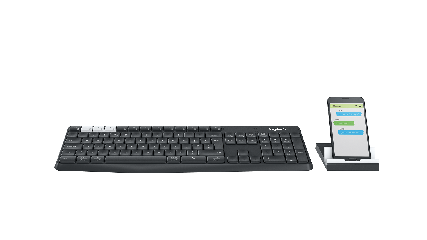 LOGITECH 920-008253 K375S MULTI-DEVICE WRL KB & STAND COMBO