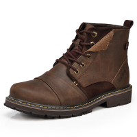 西瑞马丁靴男士英伦皮靴子中帮男靴复古真皮短靴秋季高帮工装雪地靴3166