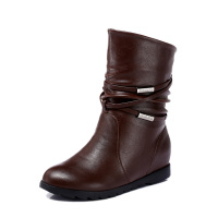 靴子英伦风女靴2017秋冬季女鞋马丁靴平底中筒靴雪地棉鞋