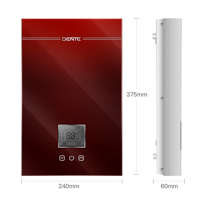 [苏宁自营]德恩特Dent(V7HF85)即热式电热水器 变频恒温微电脑式电热水器洗澡 全国联保 包安装 8500W高清大图