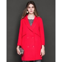 AIMISS/爱美斯秋冬新款中长款双面呢大衣女 修身显瘦女士外套A155015