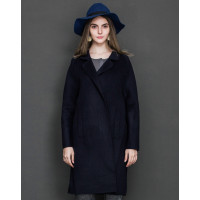 AIMISS/爱美斯秋冬新款修身中长款女士外套时尚双面尼大衣A155016