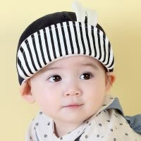 milky friends宝宝帽子春秋季MK小兔子造型婴儿翻边棉鸭舌帽男女通用儿童棒球帽1-2岁