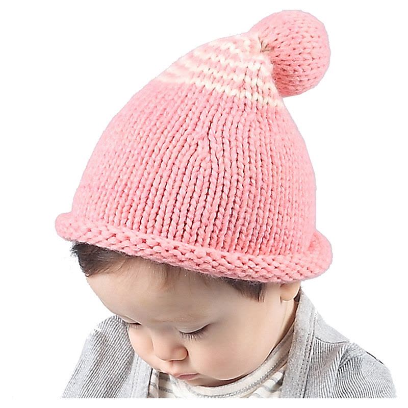 Wing House韩版宝宝冬季糖果色混纺毛线帽男女通用儿童帽子套头儿童帽子1-3岁图片