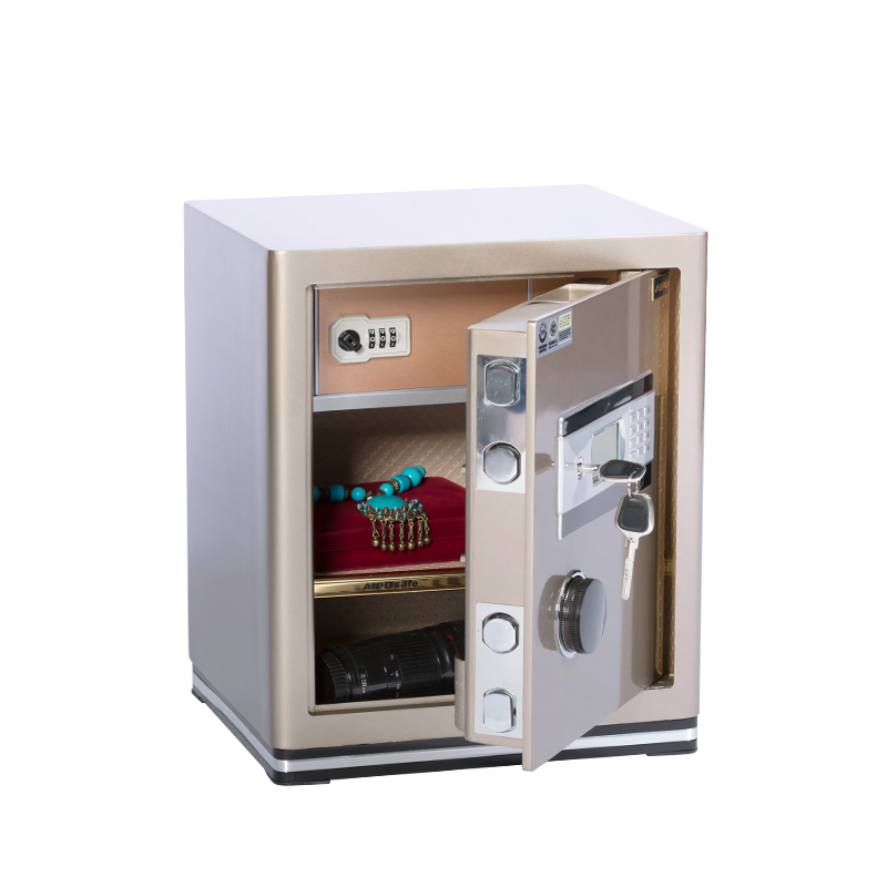 艾谱(AIPU)FDX-A/D-45WG保险箱 3C认证小型办公家用床头入墙 防盗电子密码单门保险柜 全国联保 香槟金