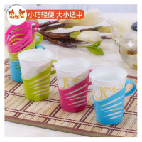 茶花加厚一次性杯子纸杯托6个装 隔热防烫杯托